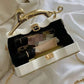 Gold Trim Panther Design Handbag