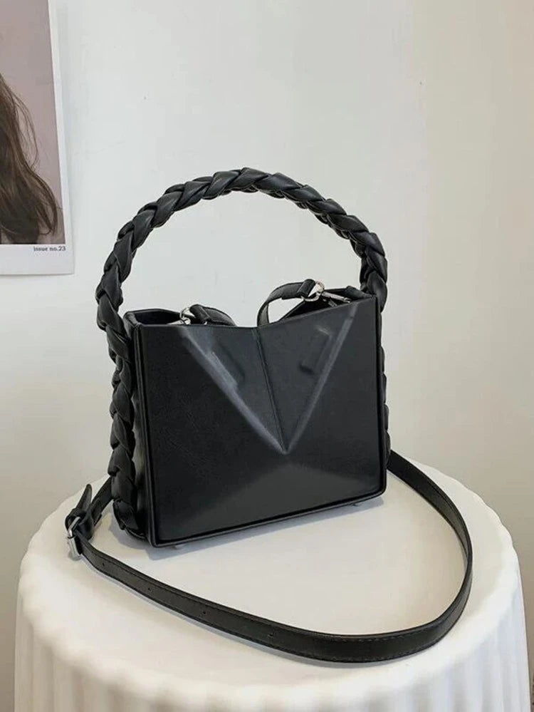 Classy Dimentional Braided Handbag