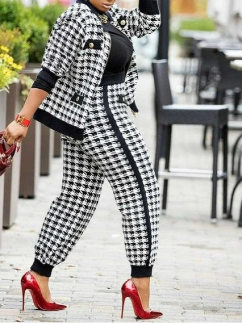 Jazzin' It Up Houndstooth Pants Suit!